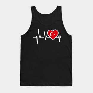 Turkey Heartbeat Flag Tank Top